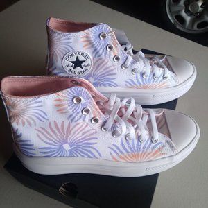 CONVERSE Women's 9.5 Chuck Taylor All Star Move High Top Sneaker Floral - New